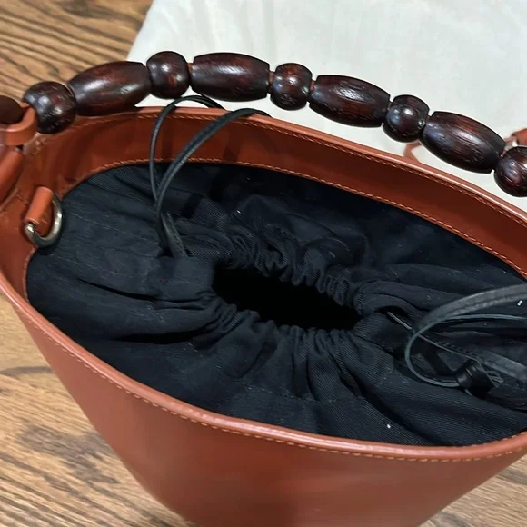 Sezane Brown Shoulder Bag with Braided Handle - Picture 5 of 9